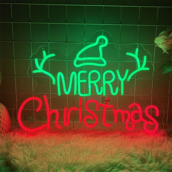 Merry Christmas Neon Led İşareti Yeni Yıl LED Noel gece ışıkları USB çocuk odası Noel Dekorasyon Parti Bar Duvar Dekor