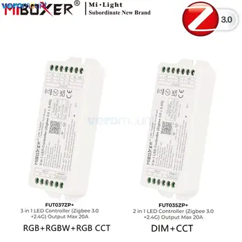 MiBoxer Zıgbee 3 + 2.4 G LED Denetleyici FUT035ZP + FUT037ZP + Max 20A İçin 12V 24V Tek Renk / Çift Beyaz / RGB / RGBW / RGBCCT LED Şerit