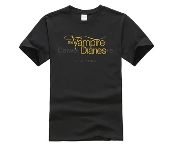 Moda 2020 trend T shirt TV serisi yeni Vampire Diaries logo baskılı erkekler için
