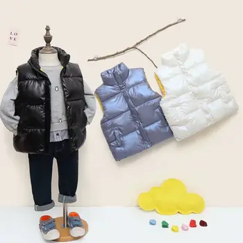 Moda Bahar Sonbahar Erkek Kız Yelek Ceket Pamuk Yelek Erkek Bebek Yelek Tek Göğüslü Astar Çocuk Giysileri Giyim for2-12Y