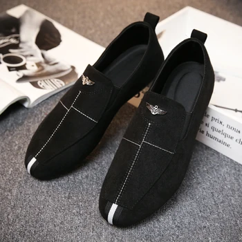 Moda Erkek Rahat Nefes sürüş ayakkabısı Yürüyüş Bezelye Ayakkabı Loafer'lar Erkekler için İş Kariyer Ofis Elbise Spor Ayakkabı