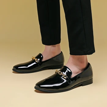 Moda Sivri Burun Iş Elbise Ayakkabı erkek mokasen ayakkabıları Deri Oxford Ayakkabı Erkekler ıçin Resmi Mariage üzerinde Kayma düğün parti ayakkabıları