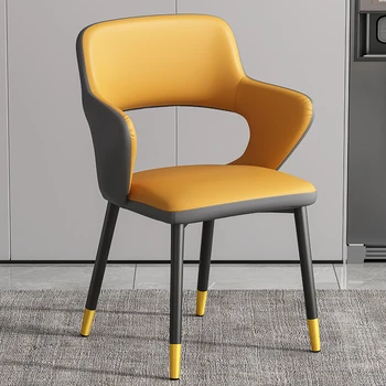 Modern Kol Dayama Sandalye Metal İskandinav Yüksek Geri Oturma Odası yemek sandalyeleri Salon Lüks Sandalyeler Salle Yemlik İç Mekan Mobilyaları
