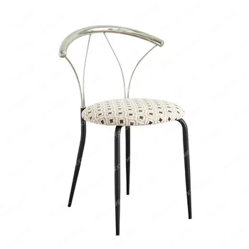 Modern Minimalist Ginkgo Yaprağı Yemek Sandalyesi Metal Paslanmaz Çelik Orta Antik Yemek Sandalyesi makyaj Koltuğu