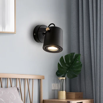 Modern tarzı duvar lambası açısı ayarlanabilir siyah / Beyaz iç mekan aydınlatması Başucu yatak odası ayna ışık koridor aplik AC85-265V
