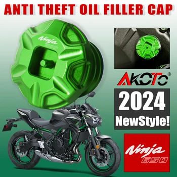 Motosiklet Anti hırsızlık yağ doldurucu Kapağı Aksesuarları Motor Yağı Tak Kapak Kawasaki Ninja 650 İçin Ninja650 Z650 Z 650 2017-2024 2023