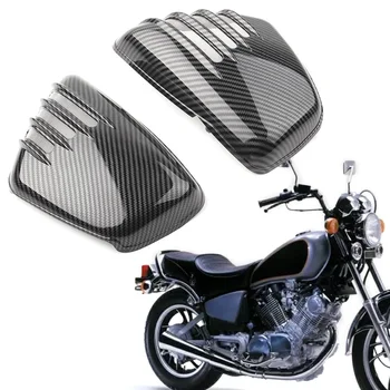 Motosiklet Karbon Fiber ABS Pil Yan Fairing Kapak Guard Koruyucu İçin 2 Adet Yamaha XV700 750 1000 1100 Virago 1984-2020