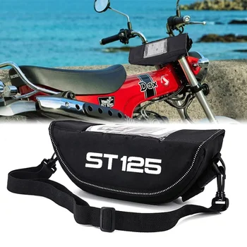 Motosiklet kolu çanta navigasyon çantası toz geçirmez su geçirmez cep telefonu çantası Honda DAX 125 İçin ST125 Gidon saklama çantası