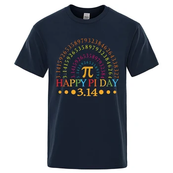 Mutlu Pi Günü 3.14 Matematik Gökkuşağı baskılı tişört Erkek Casual Gevşek Gömlek Yaz Marka Üst Moda Nefes Tee Elbise T-Shirt