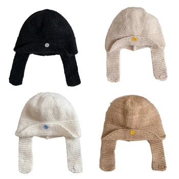 MXMB Moda Kulak Flap Bere Şapka Örgü Kafatası Kap Sokak Şapka Kadın Şapkalar