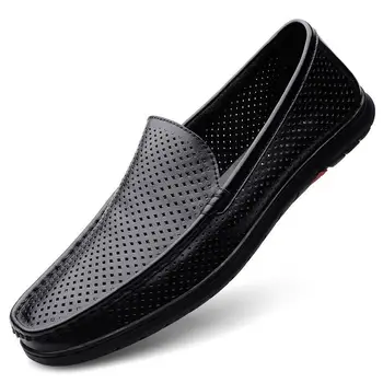 Nefes deri ayakkabı erkek 2023 Bahar erkek Çok Yönlü Gelgit Ayakkabı Yumuşak Alt Gommino erkek Rahat deri ayakkabı