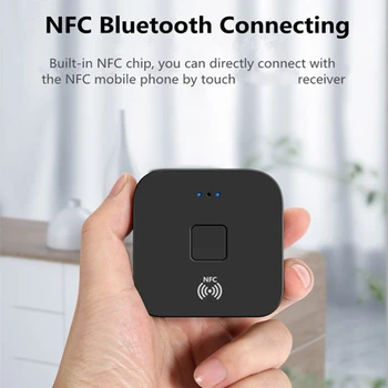 NFC Bluetooth 5.0 Ses Alıcısı 3.5 Mm AUX RCA Stereo Hi-Fi Müzik Kablosuz Adaptör Araba Ev Hoparlörler Dayanıklı Kullanımı Kolay
