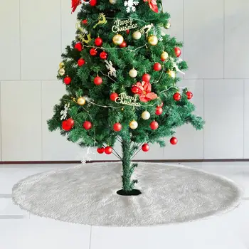 Noel Ağacı Etek Halat Kravat ile Beyaz Peluş Kar Tanesi Noel Ağacı Etek Dıy Dekoratif Sahne Noel 2024 Hediyeler için