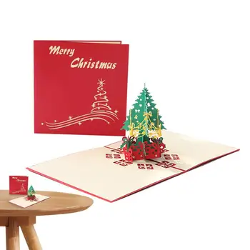 Noel Ağacı Pop Up Kartları Pop Up Tebrik Kartları Zarflar Ve Yazılabilir Uzay Masa Centerpieces yemek masası Oturma