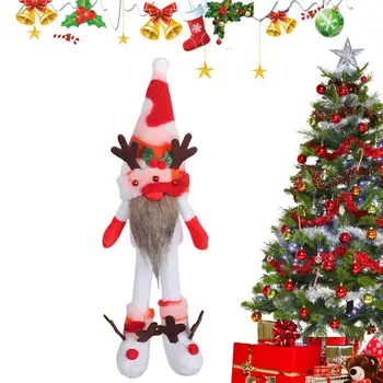 Noel Gnome Bebek Yüzü Olmayan Bebek Süs Boynuzları İle Noel Cüce Bebek silindir şapka Yüzü Olmayan Uzun Bacaklı Bebek Yatak Odası Kanepe İçin