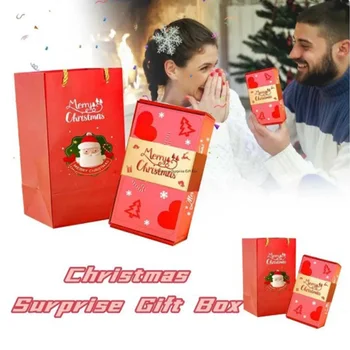 Noel hediyesi Kutusu Dıy Katlanır kağit kutu Para Pop Up Doğum Günü Düğün Sürpriz Sıçrama Kutuları Setleri Patlamalar Kırmızı Zarf Hediyeler