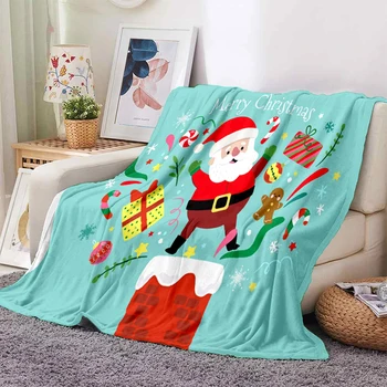 Noel hediyesi Yumuşak Peluş çekyat Atma Karikatür piknik battaniyeleri Modern Pazen Battaniye Kapak Gedruckt Bettdecke Geschenk