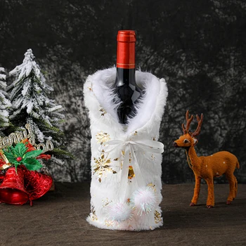 Noel şarap şişesi kapağı Çantası Merry Christmas Masa Süslemeleri Ev Tatil için Noel Baba şampanya şişesi kapağı