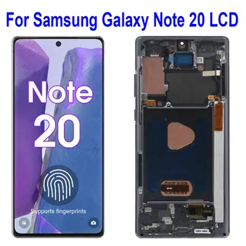 Note20 Ekran Samsung Galaxy Not için 20 N980F Çerçeve Meclisi ile Lcd Ekran Dokunmatik Ekran ReplacementSupport S Kalem Parmak İzi