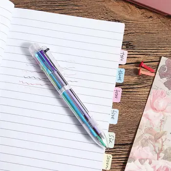 Okul Malzemeleri 0.7 mm çocuk Hediyeleri Renkli El Hesabı Tükenmez Kalem Çok renkli Kalem 6 Renk Kalem Tükenmez Kalem