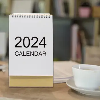 Okunması kolay Mini Takvim 2024 Mini Masa Takvimi Stand-up Flip-top Tasarım Etkinliği İşaretleme Uygun Ofis Dekoru