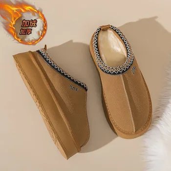 Pdmcms Eğlence pamuklu ayakkabılar Kar Botları Kadınlar için Kış Yeni Ekleme Kadife Sıcak Kalın Alt Bao Kafa Giymek Yün Ayakkabı