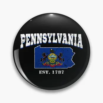 Pennsylvanıa Est 1787 Yumuşak Düğme Pin Broş Dekor Sevgilisi Yaratıcı Komik Yaka Şapka Yaka Pin Hediye Sevimli Moda Metal Giysi