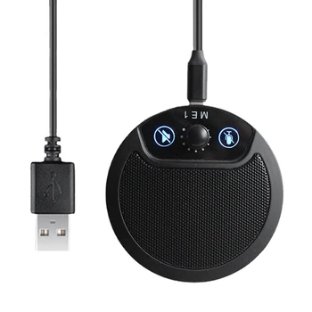 Perakende USB Kondenser Mikrofon Bilgisayar Konferans kayıt mikrofonu 360 Derece Pikap Mikrofon Dizüstü masaüstü bilgisayar