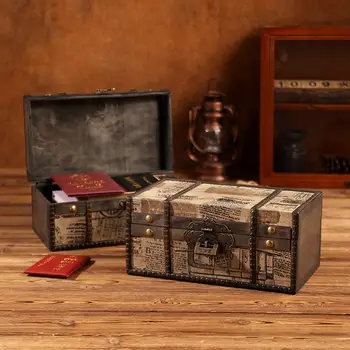 Perçin Takı Çantası Kilit ile Vintage İngiliz Tarzı Hazine Sandığı Güçlü Ticaret Takı Çantası Takı ofis için kutu