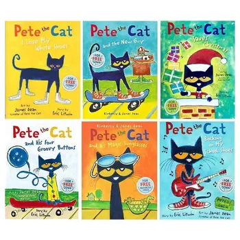 Pete Kedi Resimli Kitaplar Çocuklar Bebekler Ünlü Hikayeler Öğrenme İngilizce Hikayeler çocuk Kitabı Seti Yatmadan Okuma Hediyeler için Bab