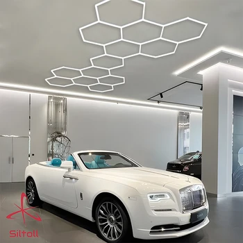 Petek Otomatik Detaylandırma Çalışma Tavan Aydınlatma Yeni Tasarım altıgen Led ışıkları araba yıkama istasyonu garaj