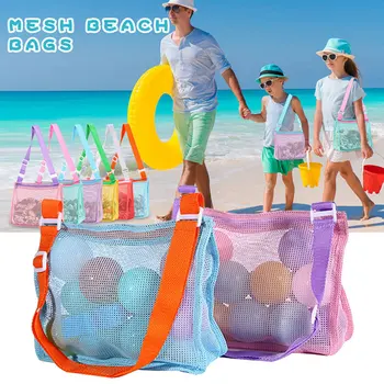 Plaj Oyuncak Örgü Çanta Çocuklar Kabuk saklama çantası Plaj Oyuncak Deniz Kabuğu Çanta Örgü Havuz çantası Kum Oyuncakları Yüzme Aksesuarları Erkekler ve Kızlar için