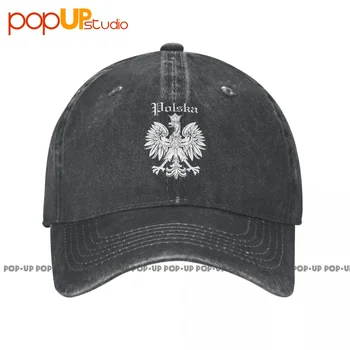 Polska Kartal Polonya Polonya Retro Yıkanmış Denim beyzbol şapkası kamyon şoförü şapkaları Üst Tüm Maç