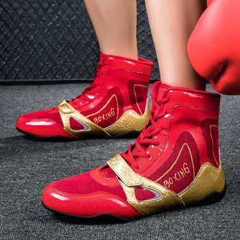 Profesyonel Boks Ayakkabıları dövüş ayakkabıları Erkekler Kadınlar Rekabet Özel spor ayakkabı Nefes kaymaz Sneakers