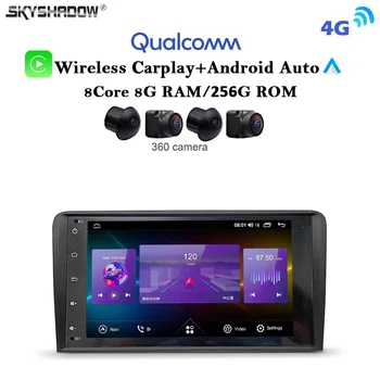 Qualcomm 720P 8G + 256G DSP Carplay Otomatik Android 13.0 IPS araç DVD oynatıcı Oynatıcı GPS WIFI Bluetooth RDS Radyo Audi A3 S3 RS3 2002-2011
