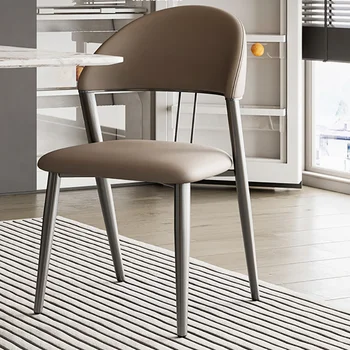 Rahat Oturma Odası yemek masası sandalyesi Metal Sırt Desteği Rahatlatıcı Okuma yemek masası sandalyesi Modern Sillas Nordicas Dekorasyon