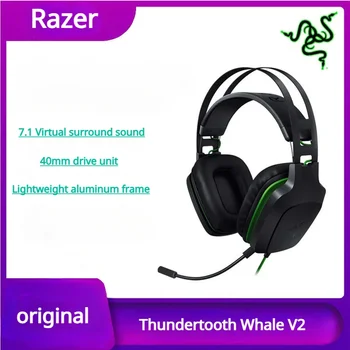 Razer Thundertooth Balina V2 Esports oyun kulaklığı RGB Kablolu Kulaklık Mikrofon ile Bilgisayar Esports Kulaklık Ücretsiz Kargo