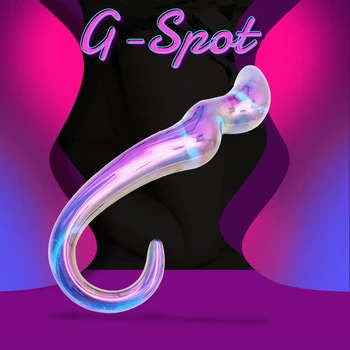 Renkli Cam Kristal analplug Arka Anal Yarış G-spot Stimülasyon Mastürbasyon Masajı Anal Dilatör Yetişkin Erotik Ürün