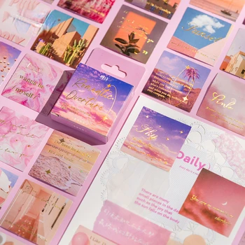 Romantik ışık folyo Mini Kart Paketi Sanat Taze Yeni DIY Scrapbooking yaprak kağıt Günlük Renkli Sanat Kaynağı El Yapımı Aşk