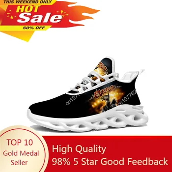 Sakson Metal Band Flats Sneakers Erkek Kadın Spor koşu ayakkabıları Yüksek Kaliteli Spor Ayakkabı Özelleştirme Ayakkabı Lace Up Mesh Ayakkabı