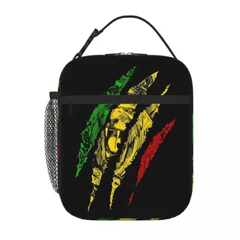 Savaşçı Aslan Yahuda Kral Rasta Reggae Jamaika Kökleri yemek taşıma çantası Öğle Yemeği Çantaları Termo Gıda Çantası yemek kabı Kadınlar İçin