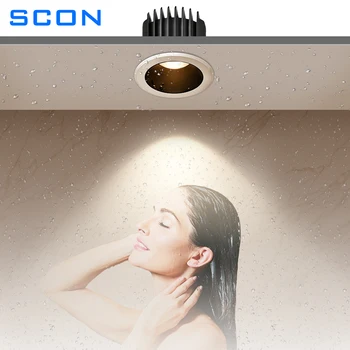 SCON LED gömme aydınlatma 7W 12W IP65 Su Geçirmez Gömülü Spot ışık Banyo Duş Odası Tuvalet AC110V-240V Ev Aydınlatma