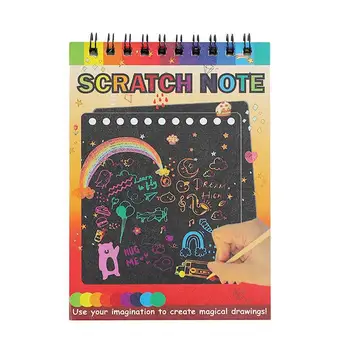 Scratch Boyama Çocuk Takım Elbise 10 adet El-Boyalı Çocuk DIY Kartları ve Graffiti Araçları Kazıma Boyama Kartı Kiti Anaokulu İçin