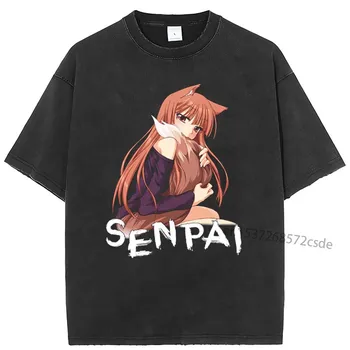 Senpai Kurt erkek Giysileri Japonya Anime Manga erkek T Shirt XS-3XL pamuklu tişört Erkekler Yüksek Kalite Tees Grafik T Shirt