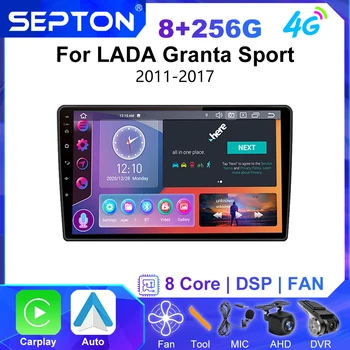 SEPTON Android 11 2 Din Araba Stereo Radyo LADA Granta Spor 2011 - 2017 Multimedya Video Oynatıcı GPS CarPlay 2Din Kafa Ünitesi