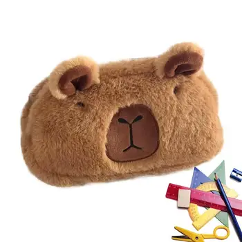 Sevimli Peluş Orman Hayvan kalem Çantaları Yaratıcı Capybara kırtasiye saklama çantası Çocuklar İçin Büyük Hediye Kalem Kutusu