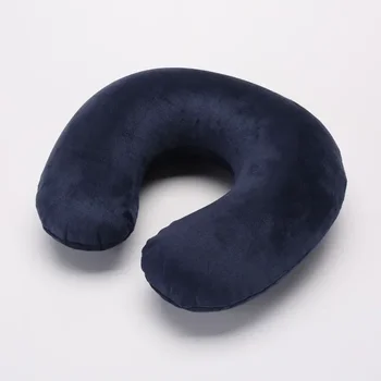 Seyahat Ofis Kafalık U şeklinde Şişme Kısa Peluş Kapak + PVC Şişme Yastık Yastık Desteği Yastık Boyun Yastık 9 Renkler