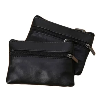 Sikke Anahtar Yumuşak Fermuar deri cüzdan Erkekler Kadınlar Katı kılıf çanta Hediye Yüksek Kalite Serin Yeni Moda Siyah Mini bozuk para cüzdanı
