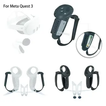 Silikon koruyucu kılıf Denetleyici Meta Quest 3 VR Kulaklık Silikon yüz kapatma Çıkarılabilir Pil kumanda muhafazası