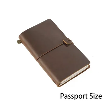 Simplenote Hakiki deri not defteri Vintage İnek Derisi Günlüğü Pasaport Boyutu seyahat not defteri Koruyucu Kapak Günlüğü Eskiz Defteri